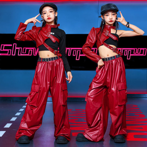 爵士舞女童服裝潮酷時髦套裝少兒jazz嘻哈走秀潮服兒童舞蹈演出服