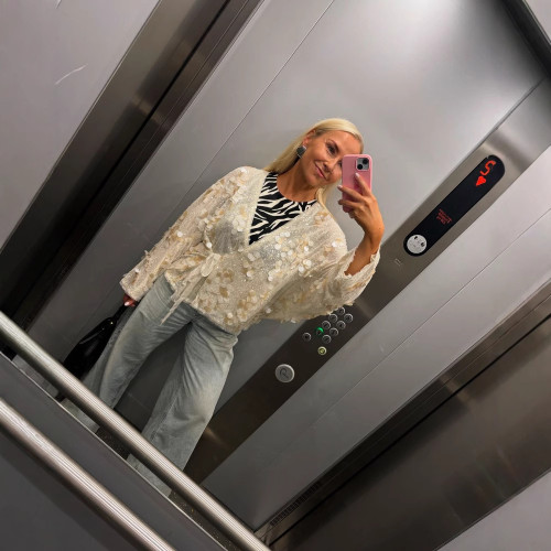 歐美女裝爆款時髦百搭和服式亮片上衣夜店