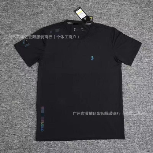 高品質夏季圓領冰絲運動速乾T恤男士薄款健身跑步透氣訓練服