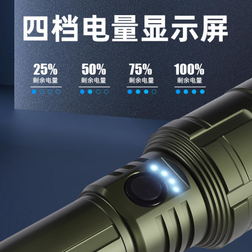TEMU TIKTOK  強光手電筒巡邏露營戶外照明白雷射遠射鋁合金