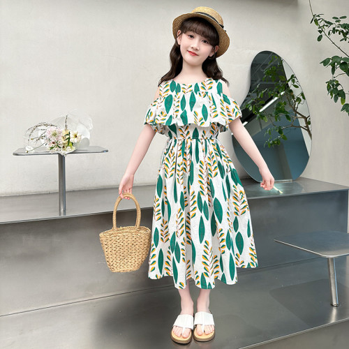 女童沙灘裙海邊2025夏季新款洋氣少女裙子中大童連衣裙夏裝度假風