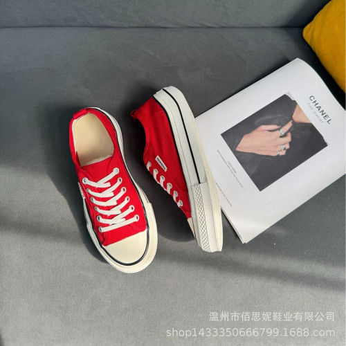 薄款休閒帆布鞋女2025夏季新款韓版厚底一腳蹬透氣休閒百搭板鞋