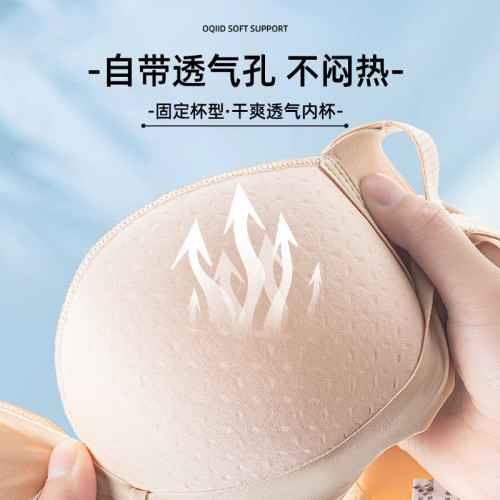 無側骨舒適中薄BC杯防下垂收副乳聚攏一片式無痕光面文胸無痕內衣