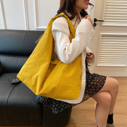 百搭大容量通勤單肩包女時尚休閒帆布托特包2025新款慵懶風腋下包