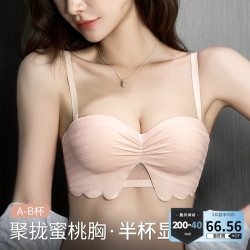半杯內衣女士小胸聚攏顯大無鋼圈無肩帶純欲性感文胸2025夏季薄款