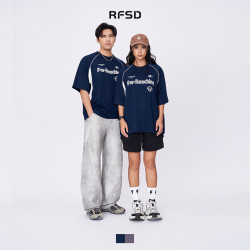 RFSD男裝|2025春夏新款賽車服潮牌美式字母拼接撞色短袖T恤男