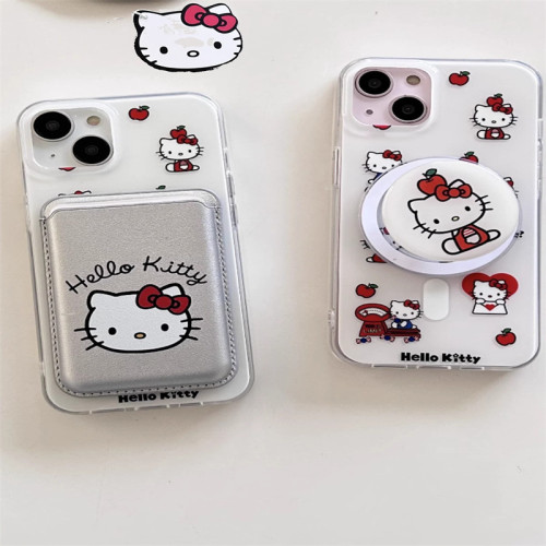 可愛Kitty適用於iPhone17pro手機殼蘋果16/13磁吸支架卡包15/14女