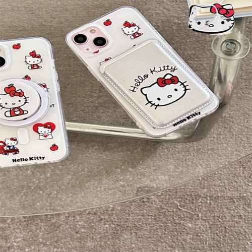 可愛Kitty適用於iPhone17pro手機殼蘋果16/13磁吸支架卡包15/14女