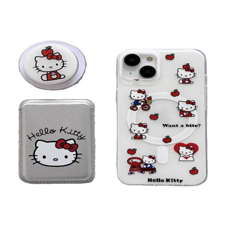 可愛Kitty適用於iPhone17pro手機殼蘋果16/13磁吸支架卡包15/14女