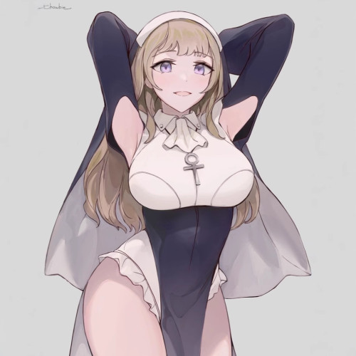 修女cosplay性感chowbie變裝萬聖節修女製服同款歐碼角色扮演
