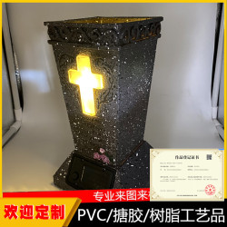 太陽能墓地墓地花瓶太陽能帶LED燈花頭花瓶墓碑紀念碑