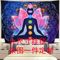 專攻波西米亞掛毯超大3*3米骷髏星空花卉背景掛布壁 掛毯
