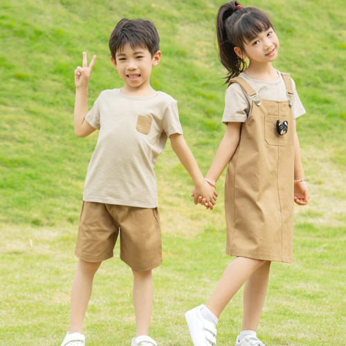 2025韓版親子裝條紋一家三口四口全家裝夏高級母女家庭裝背帶裙潮