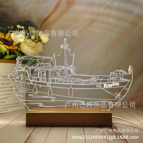 大學房地産景點建築汽車3D小夜燈畢業紀念禮品年會創意