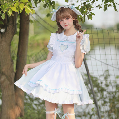原創  超萌鏤空愛心兔女僕 洛麗塔COSPLAY演出服大碼