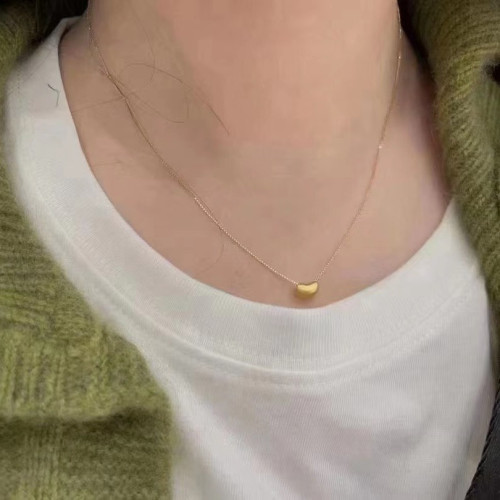 3D硬金相思豆足金999項鍊黃金小吊墜微商美業禮品團購女項鍊