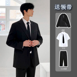 男士DK製服套裝夏季潮流小西裝外套西服港風痞帥職業休閒外套上衣