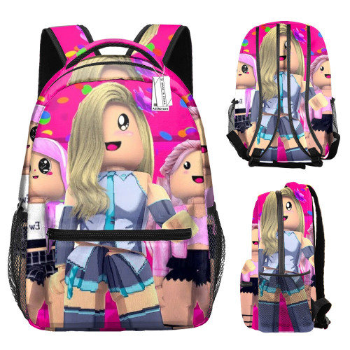 Roblox學生書包羅布樂思印花雙肩包我的世界後背包卡通動漫兒童後背包
