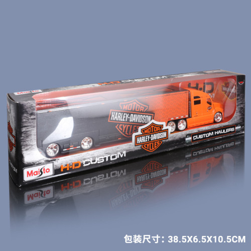 美馳圖Maisto1:64哈雷貨櫃拖車合金車模金屬汽車模型玩具車男