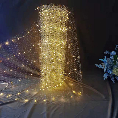 婚慶舞台鐵絲造型網 星空網吊頂六角網勾花背景掛飾網格婚禮道具