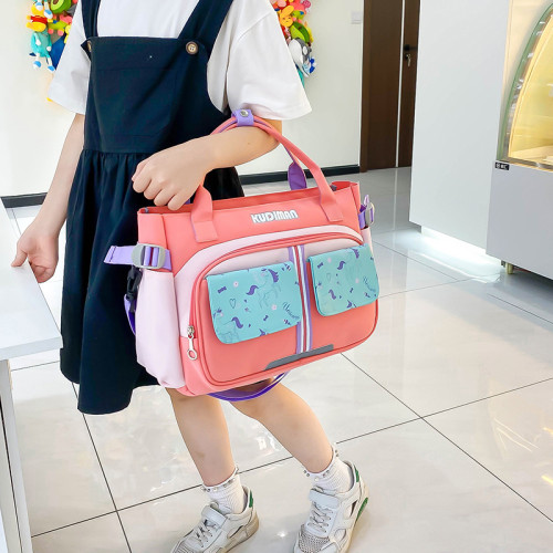 小學生書包橫版大容量手提學生補課包一二三年級兒童作業包補習袋