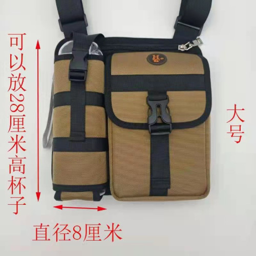 戶外單肩包男士斜後背包休閒旅遊水壺包男女通用後背包牛津紡小挎包