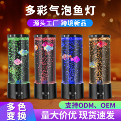 氣泡魚燈LED高亮USB小夜燈創意兒童房臥室擺件水母燈聖誕