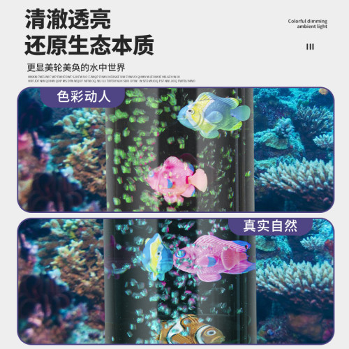 氣泡魚燈LED高亮USB小夜燈創意兒童房臥室擺件水母燈聖誕