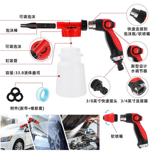 新款汽車清洗美容工具35件套洗車電鑽清潔刷細節刷噴槍套裝