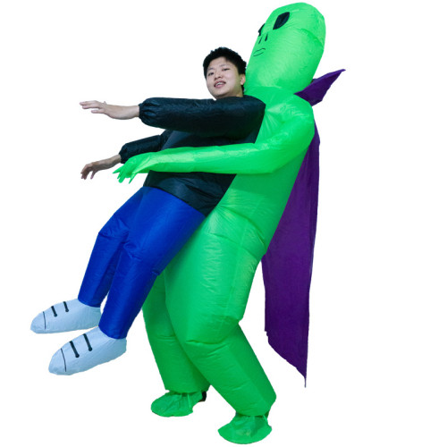 萬聖節節日搞笑派對用品扮演服裝ET綠色外星人充氣服