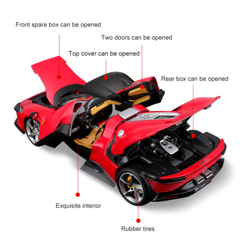 Burago比美高法拉利1:18SP3汽車模型仿真合金車模玩具車精裝版擺