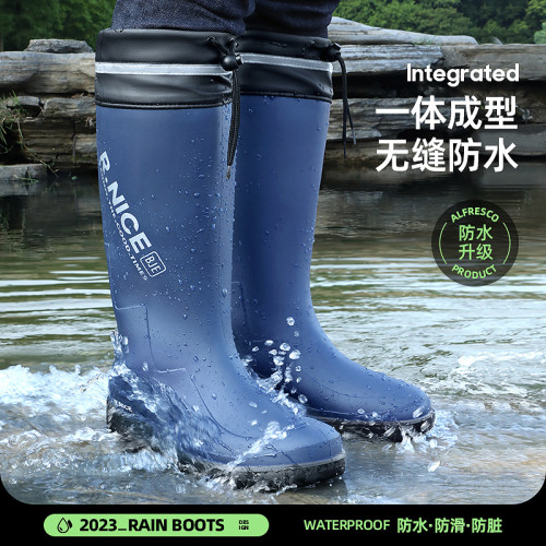 備美雨鞋男款長筒防水鞋防滑釣魚套鞋加絨水靴棉套矽膠鞋雨靴子男