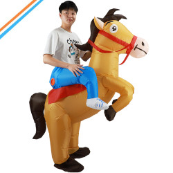 新品萬聖節騎行活躍馬表演服可愛動物坐騎道具爵士馬充氣服