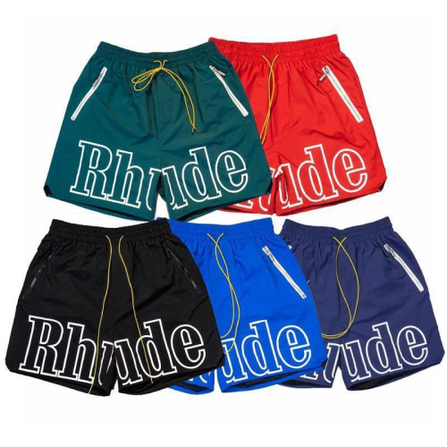 RHUDE短褲fog高街潮牌抽繩3m字母反光嘻哈沙灘五分籃球褲男女嘻哈