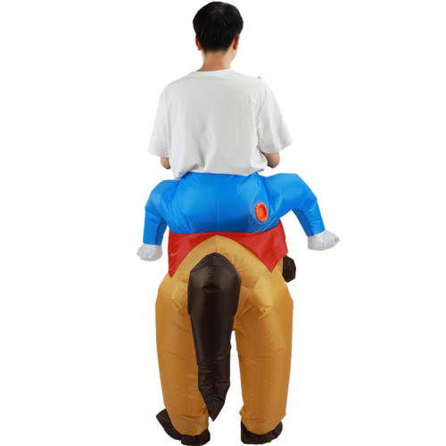 ebay搞怪行走馬人偶成人表演服節日舞台裝扮充氣馬服裝