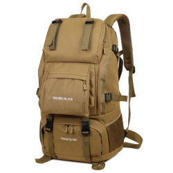 新品徒步登山包50L大容量防水超輕戶外運動雙肩包+防雨罩
