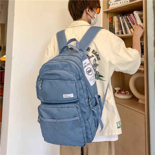 雙肩包男士後背包旅行電腦包大容量港風時尚潮流大學生初中生女書包
