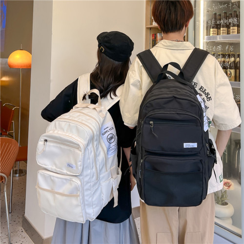 雙肩包男士後背包旅行電腦包大容量港風時尚潮流大學生初中生女書包