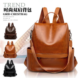 bag 2025新款復古女士雙肩包潮流時尚女包後背包女旅行包單肩包