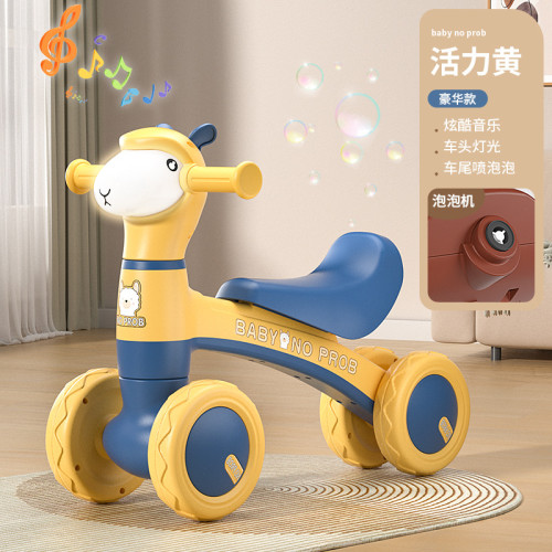 兒童滑行車四輪羊駝平衡車寶寶霤霤車1-3嬰兒無腳踏