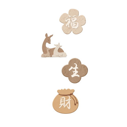 現代簡約創意玄關裝飾畫好寓意走廊過道掛畫一家大象大鹿財神表畫
