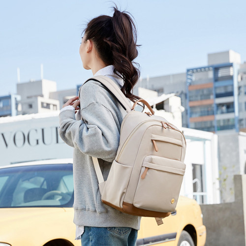 雙肩包女2024新款時尚輕便通勤旅行包包大容量電腦後背包大學生書包