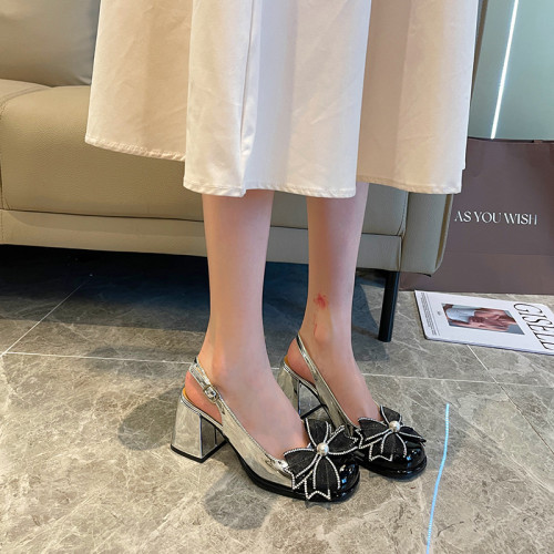 【178-B96】大碼高跟鞋胖腳寬腳瑪麗珍鞋包頭涼鞋女加肥加寬女鞋