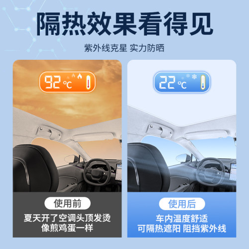 適用極氪007升級款煥彩冰晶天窗遮陽簾車頂防曬天幕遮陽擋