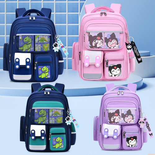新款小學生書包1-3-6年級減負6-9-12嵗男女孩大容量兒童雙肩後背包