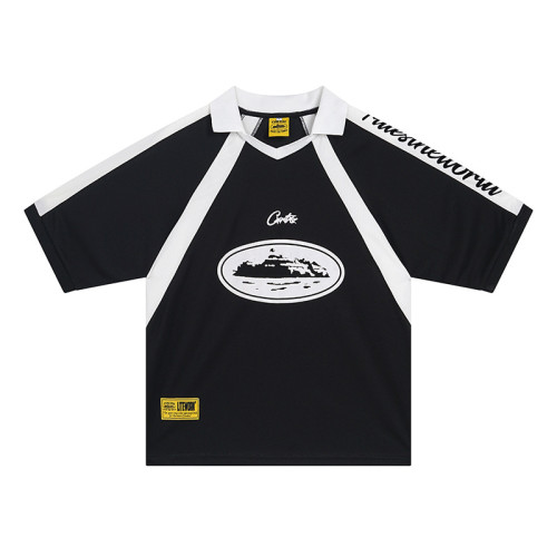 Corteiz短袖運動T恤足球透氣polo衫春夏黑色美式休閒惡魔島jersey