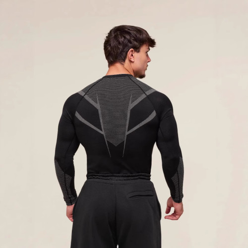 GYMSHARK新款跑步運動健身長袖上衣休閒透氣緊身長袖休閒跑步鯊魚