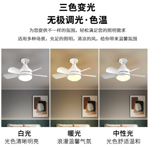 新款超靜音遙控可拆卸扇葉燈led三色調光客廳餐廳臥室風扇燈