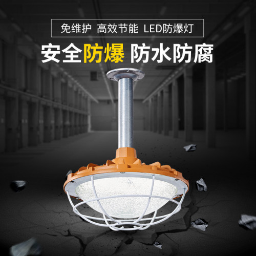 LED防爆燈 車間倉庫吊頂工礦燈噴漆房隔爆型耐高溫防爆地雷燈
