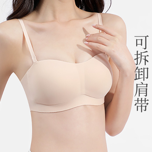 無肩帶內衣女防滑聚攏無痕薄款抹胸式裹胸小胸聚攏軟支撐文胸女生